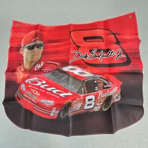 Vintage Nascar 2000 Dale Jr #8 Red Budwiser Car Hood Shaped Outdoor Flag